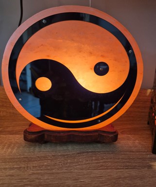 Wooden Yin Yang Himalayan Salt Lamp